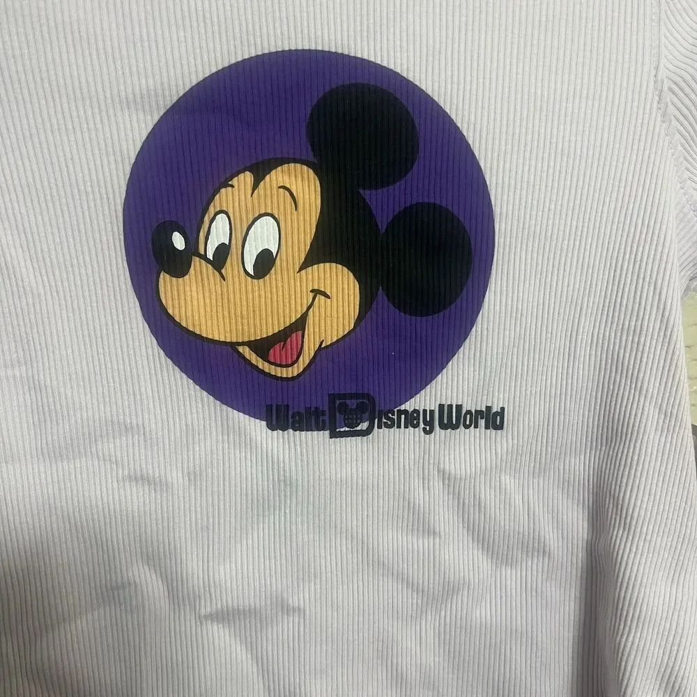 New Disney Park WDW Lilac Mickey LS Tee 9/10 Cotton